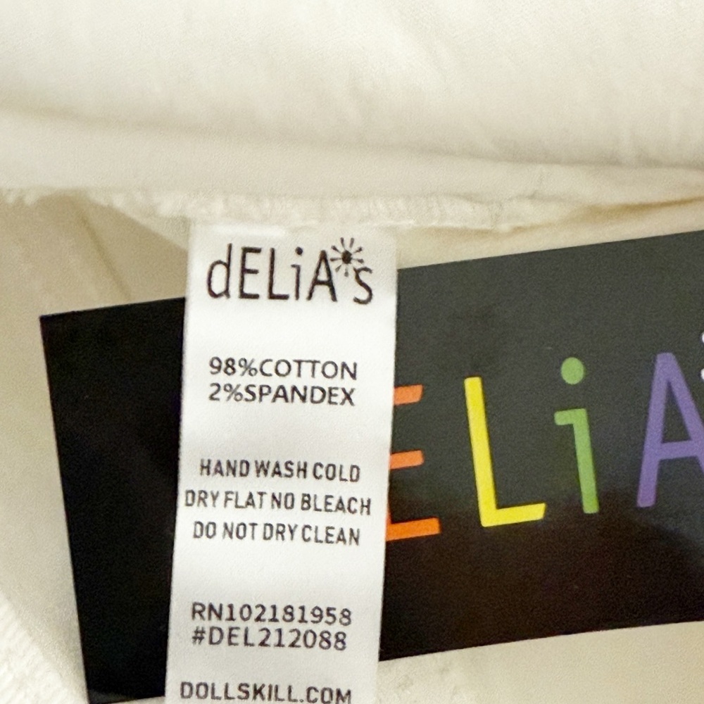 dELiA*s Dolls Kill Blooming World Doodle Flower High Waist Denim Jeans Size S/28 - Picture 6 of 11